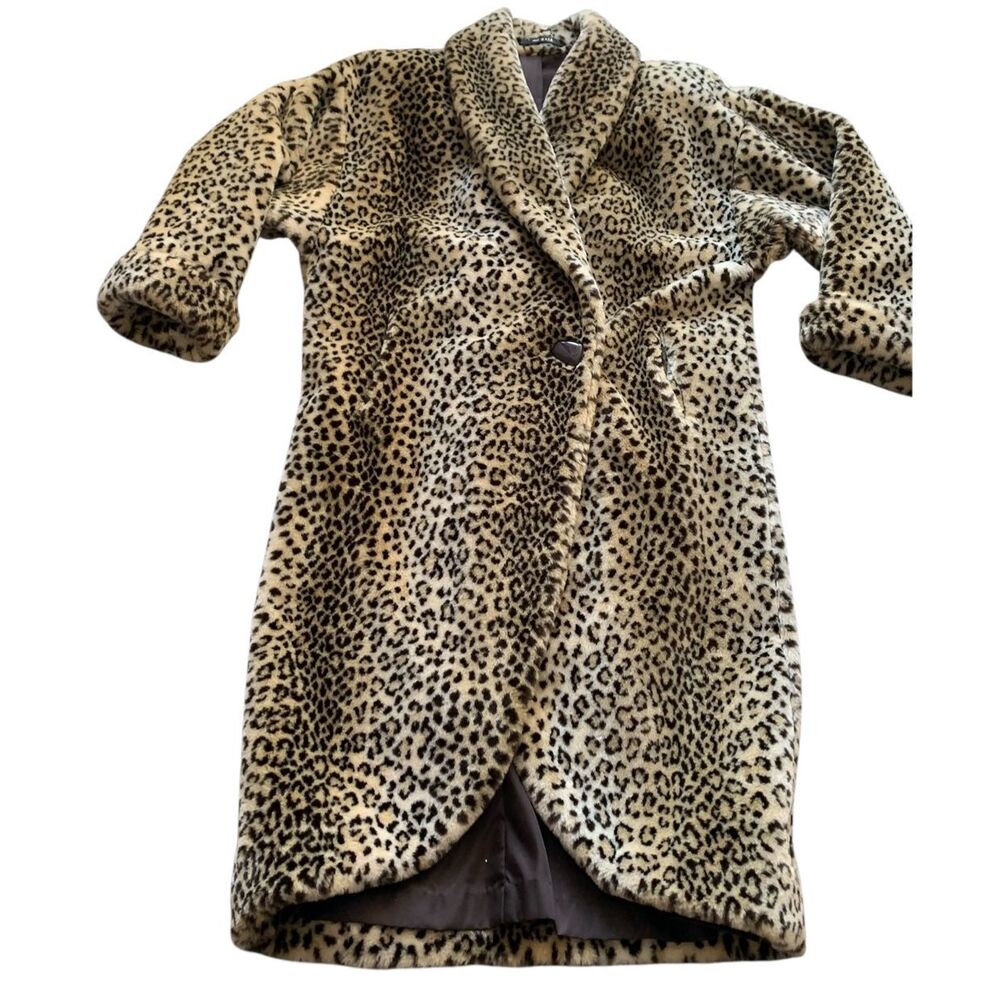 Leopard Print Faux Fur Women's Puffer Coat
